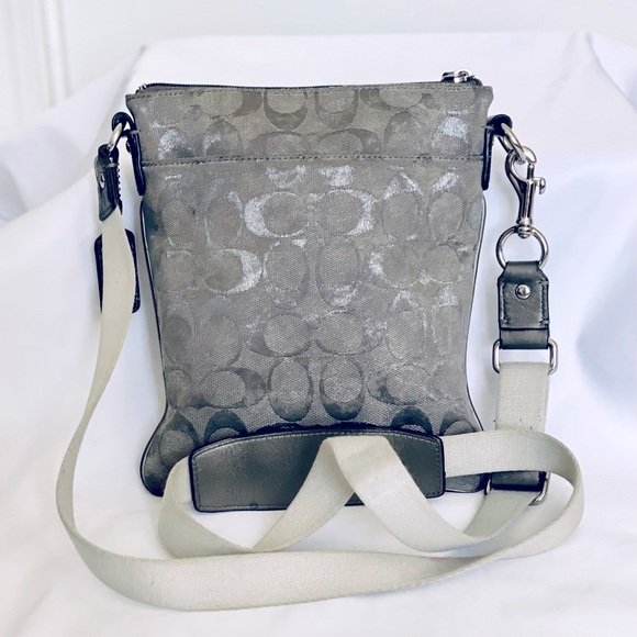 Coach Signature Metallic Swing Pack Crossbody - Grey - Picture 2 of 8